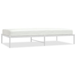 Berkfield Metal Bed Frame White 107X203 Cm - thumbnail 2