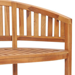 Berkfield Banana Bench 151 Cm Solid Teak Wood - thumbnail 5