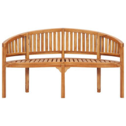 Berkfield Banana Bench 151 Cm Solid Teak Wood - thumbnail 2