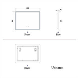 Probaty Bathrooms 800X600mm Bathroom 3 Colors Dimmable Led Mirror With Bluetooth And Memory Function,anti-Fog Wall Mounted Vanity Backlit Mirror - thumbnail 9