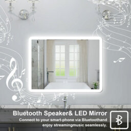 Probaty Bathrooms 800X600mm Bathroom 3 Colors Dimmable Led Mirror With Bluetooth And Memory Function,anti-Fog Wall Mounted Vanity Backlit Mirror - thumbnail 2