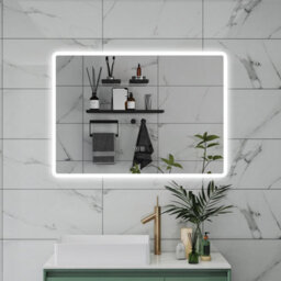 Probaty Bathrooms 800X600mm Bathroom 3 Colors Dimmable Led Mirror With Bluetooth And Memory Function,anti-Fog Wall Mounted Vanity Backlit Mirror - thumbnail 1