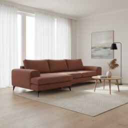 Abakus Direct Venice Corner Sofa In Burgundy Left Facing With Deep Seats And Extra-Wide Padded Arms - thumbnail 8