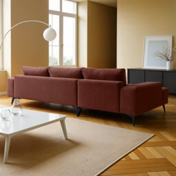 Abakus Direct Venice Corner Sofa In Burgundy Left Facing With Deep Seats And Extra-Wide Padded Arms - thumbnail 5