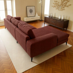 Abakus Direct Venice Corner Sofa In Burgundy Left Facing With Deep Seats And Extra-Wide Padded Arms - thumbnail 6