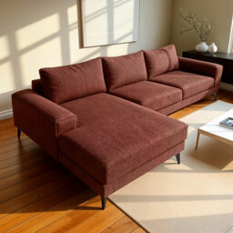 Abakus Direct Venice Corner Sofa In Burgundy Left Facing With Deep Seats And Extra-Wide Padded Arms - thumbnail 3