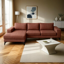 Abakus Direct Venice Corner Sofa In Burgundy Left Facing With Deep Seats And Extra-Wide Padded Arms - thumbnail 2