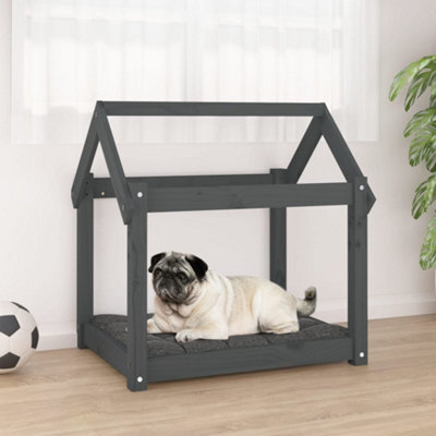Walplus Dog Bed Grey 71X55X70 Cm Solid Wood Pine - image 1