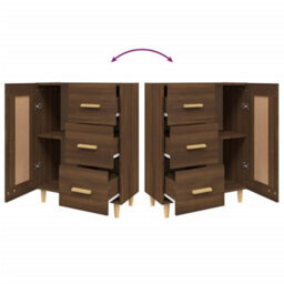 Berkfield Sideboard Brown Oak 69.5X34X90 Cm Engineered Wood - thumbnail 9