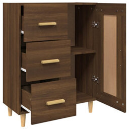 Berkfield Sideboard Brown Oak 69.5X34X90 Cm Engineered Wood - thumbnail 6