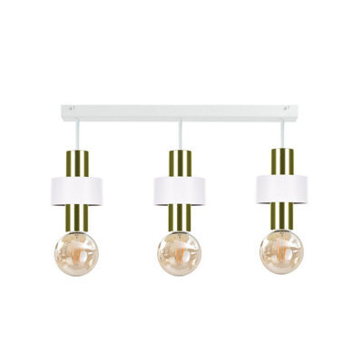 Luminosa Lighting Luminosa Unica Ceiling Spotlight Bar White, Gold, 60Cm, 3X E27