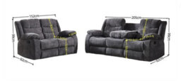 Mattress Guru Roma Recliner Sofa 2+3 Seater Set - Brown - thumbnail 2