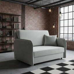 Sofa Viva Loft Ii With Sleeping Function And Storage Chipboard Metal Legs Wooden Frame 127Cm Width Light Grey 2 - thumbnail 2
