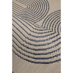 Melrose Eden Multi Patterned Arc Design Indoor Outdoor Navy 3mm Pile Height Large Area Rug - 160/230Cm - thumbnail 2