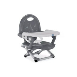 Chicco - Booster Seat Pocket Snack - Adjustable High Chair - 3 Heights - Lightweight And Compact - Removable Blade - Grey