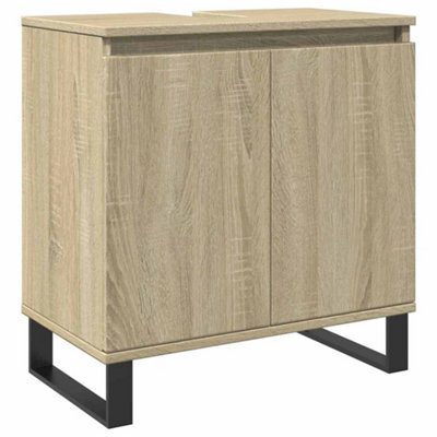 Berkfield Industrial Bathroom Cabinet Sonoma Oak 58X33X60 Cm Engineered Wood