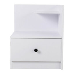 Living And Home White Wooden 1 Drawer Bedside Table Nightstand W 450 X D 450 X H 550 mm - thumbnail 5