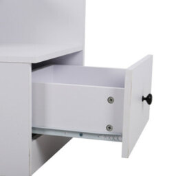 Living And Home White Wooden 1 Drawer Bedside Table Nightstand W 450 X D 450 X H 550 mm - thumbnail 3
