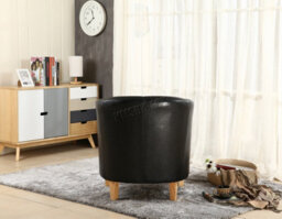 Westwood Luxury Faux Leather Tub Chair Armchair Office Reception Sofa Living Room Black - thumbnail 6