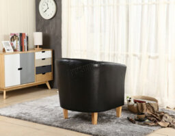 Westwood Luxury Faux Leather Tub Chair Armchair Office Reception Sofa Living Room Black - thumbnail 5