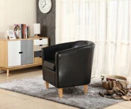 Westwood Luxury Faux Leather Tub Chair Armchair Office Reception Sofa Living Room Black - thumbnail 8