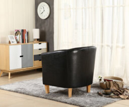 Westwood Luxury Faux Leather Tub Chair Armchair Office Reception Sofa Living Room Black - thumbnail 7