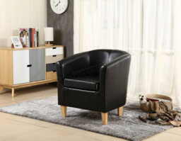 Westwood Luxury Faux Leather Tub Chair Armchair Office Reception Sofa Living Room Black