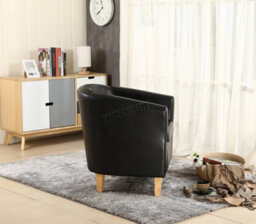 Westwood Luxury Faux Leather Tub Chair Armchair Office Reception Sofa Living Room Black - thumbnail 4