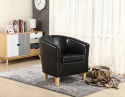 Westwood Luxury Faux Leather Tub Chair Armchair Office Reception Sofa Living Room Black - thumbnail 3