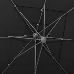 Berkfield Harmful 4-Tier Parasol With Aluminium Pole Black 250X250 Cm - thumbnail 7