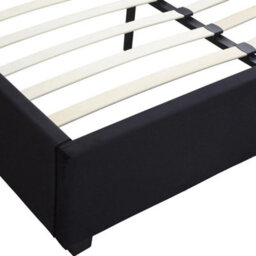 "Seconique Madison 4'6"" Double Bed Black Velvet Fabric" - thumbnail 3