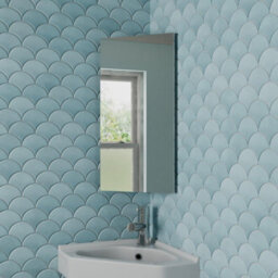Affine Corner Bathroom Mirror Cabinet Cupboard Single Door Wall Mounted Stainless Steel 300X600mm - thumbnail 3