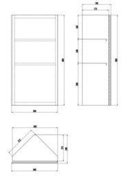 Affine Corner Bathroom Mirror Cabinet Cupboard Single Door Wall Mounted Stainless Steel 300X600mm - thumbnail 7
