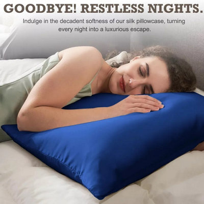 Ameha Navy 100% Microfiber Pillow Cases Soft Standard Pillowcase Envelope Closure Anti Allergic Breathable Pillow Cover 50X75 Cm - image 1