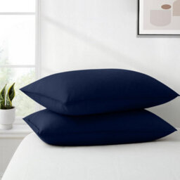 Ameha Navy 100% Microfiber Pillow Cases Soft Standard Pillowcase Envelope Closure Anti Allergic Breathable Pillow Cover 50X75 Cm - thumbnail 2