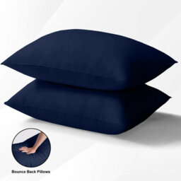 Ameha Navy 100% Microfiber Pillow Cases Soft Standard Pillowcase Envelope Closure Anti Allergic Breathable Pillow Cover 50X75 Cm - thumbnail 7