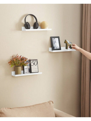 Songmics Wall Shelf 3 Set Floating Shelves Ledge For Picture Frames And Books, 38 X 10 Cm, Mdf White - image 1