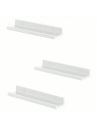 Songmics Wall Shelf 3 Set Floating Shelves Ledge For Picture Frames And Books, 38 X 10 Cm, Mdf White - thumbnail 8