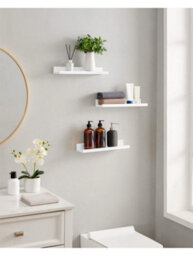 Songmics Wall Shelf 3 Set Floating Shelves Ledge For Picture Frames And Books, 38 X 10 Cm, Mdf White - thumbnail 4