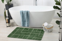 RugsX Bathroom Rug Supreme Lines, Non-Slip, Soft - Green 50X80 Cm - thumbnail 3