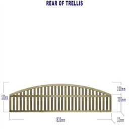 Premier Garden Supplies Premier Florence Wooden Trellis Panel 6Ft X 1Ft (3 Pack) Vertical Slatted Decorative Arched Fence Privacy Topper Climbing Plants - thumbnail 7