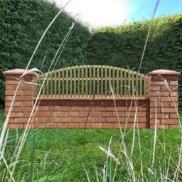 Premier Garden Supplies Premier Florence Wooden Trellis Panel 6Ft X 1Ft (3 Pack) Vertical Slatted Decorative Arched Fence Privacy Topper Climbing Plants - thumbnail 9
