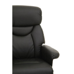 Orsina Black Leather Effect Reclining Chair And Footstool, Easy To Clean Leather Chair, Comfy Footstool - thumbnail 7