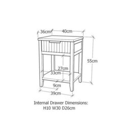 Cabinet Bits Monti 1 Drawer Red Bedside Table - thumbnail 9