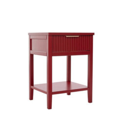 Cabinet Bits Monti 1 Drawer Red Bedside Table - thumbnail 3
