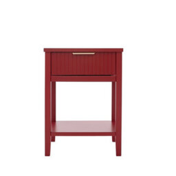 Cabinet Bits Monti 1 Drawer Red Bedside Table - thumbnail 2