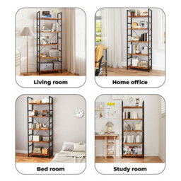 Levede 5 Tier Ladder Bookcase Metal And Wood Heavy Duty Display Shelf - thumbnail 8