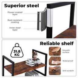Levede 5 Tier Ladder Bookcase Metal And Wood Heavy Duty Display Shelf - thumbnail 5