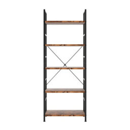 Levede 5 Tier Ladder Bookcase Metal And Wood Heavy Duty Display Shelf - thumbnail 3