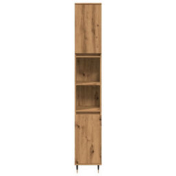 Berkfield Bathroom Cabinet Artisan Oak 30X30X190 Cm Engineered Wood - thumbnail 4